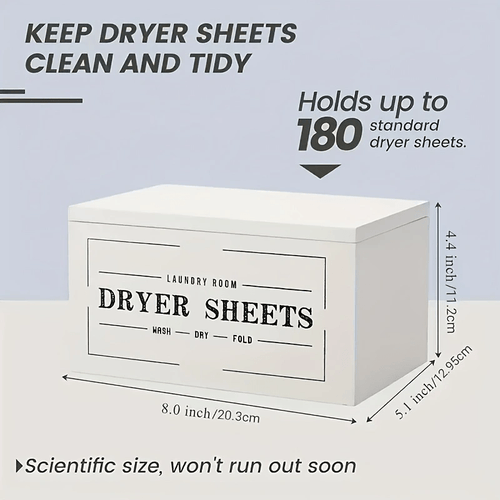 1 Wooden Dryer Sheet Storage Box with Lid