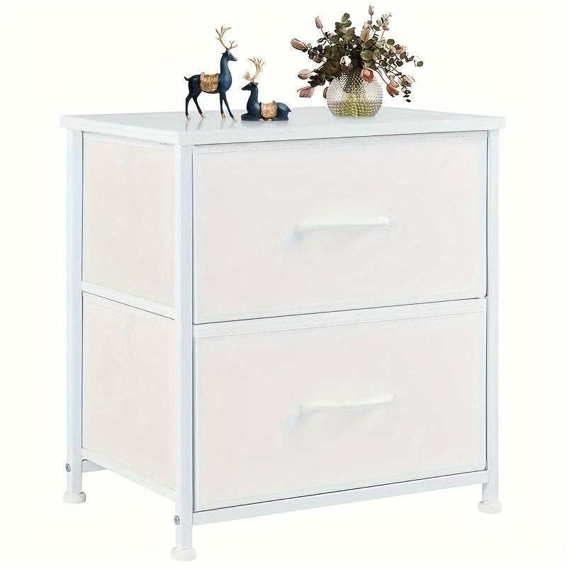 2-Drawer Fabric Nightstand, 20" Height X 18" Width